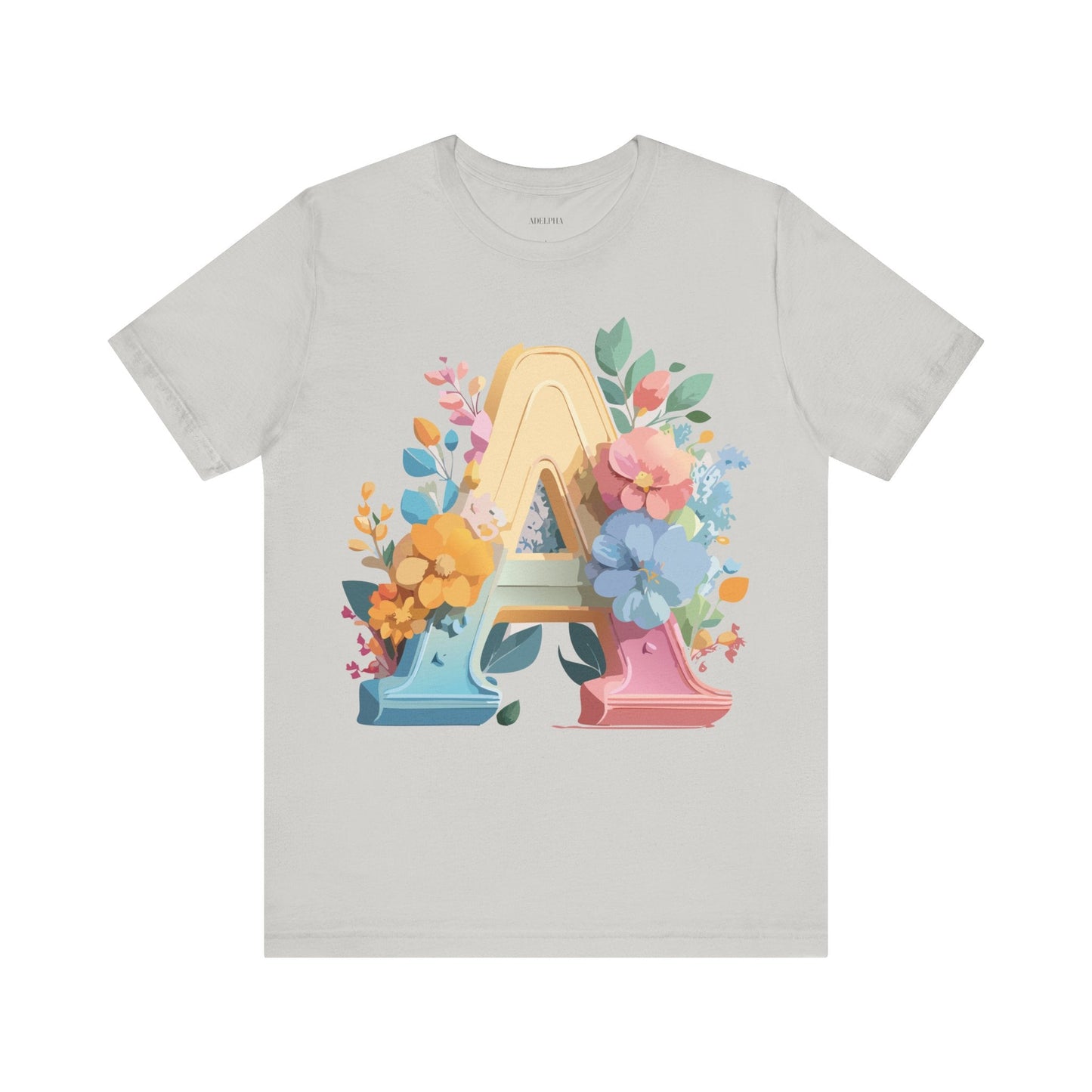Letter A Shirt Graphic Tee Unisex Short Sleeve by Adelpha Vintage Inspired Art Tee