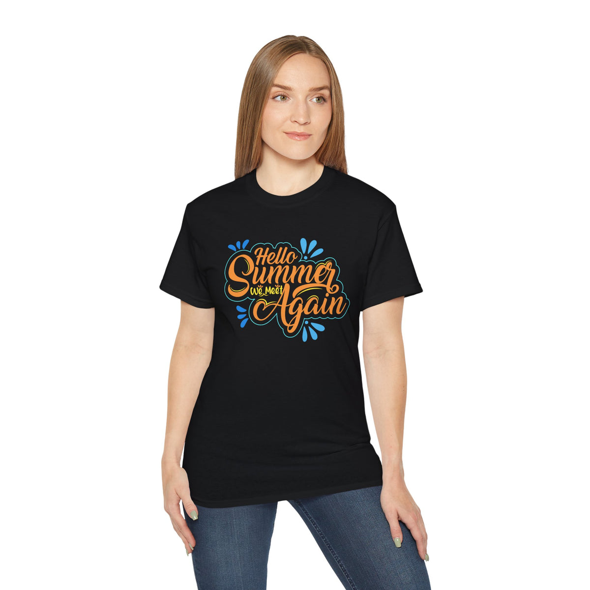 Hello Summer Again T-Shirt | Summer Script Graphic Tee