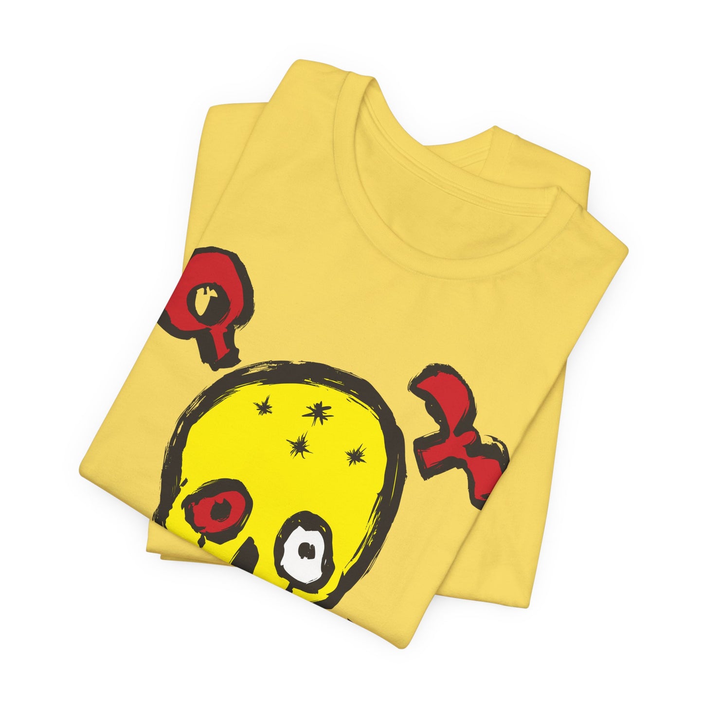 Yellow Skull Graphic Design Tee, Skull Shirt, Vintage Tees, Art Design T-Shirt, Vintage Graphic Tee, Art Shirts with Skulls