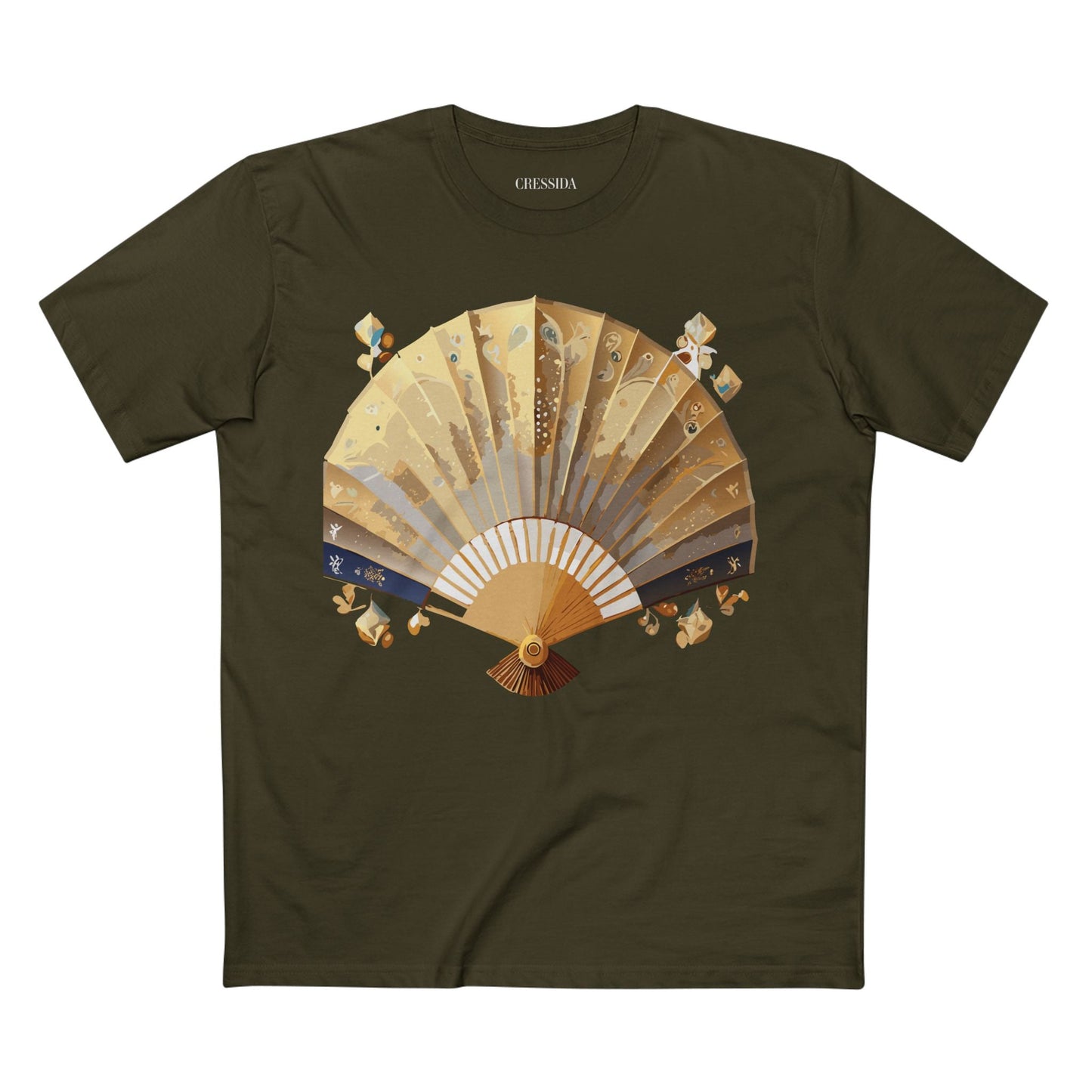 Antique Fan Graphic Design T-Shirt Unisex 100 Cotton Floral Carnival Artwork Tee 24