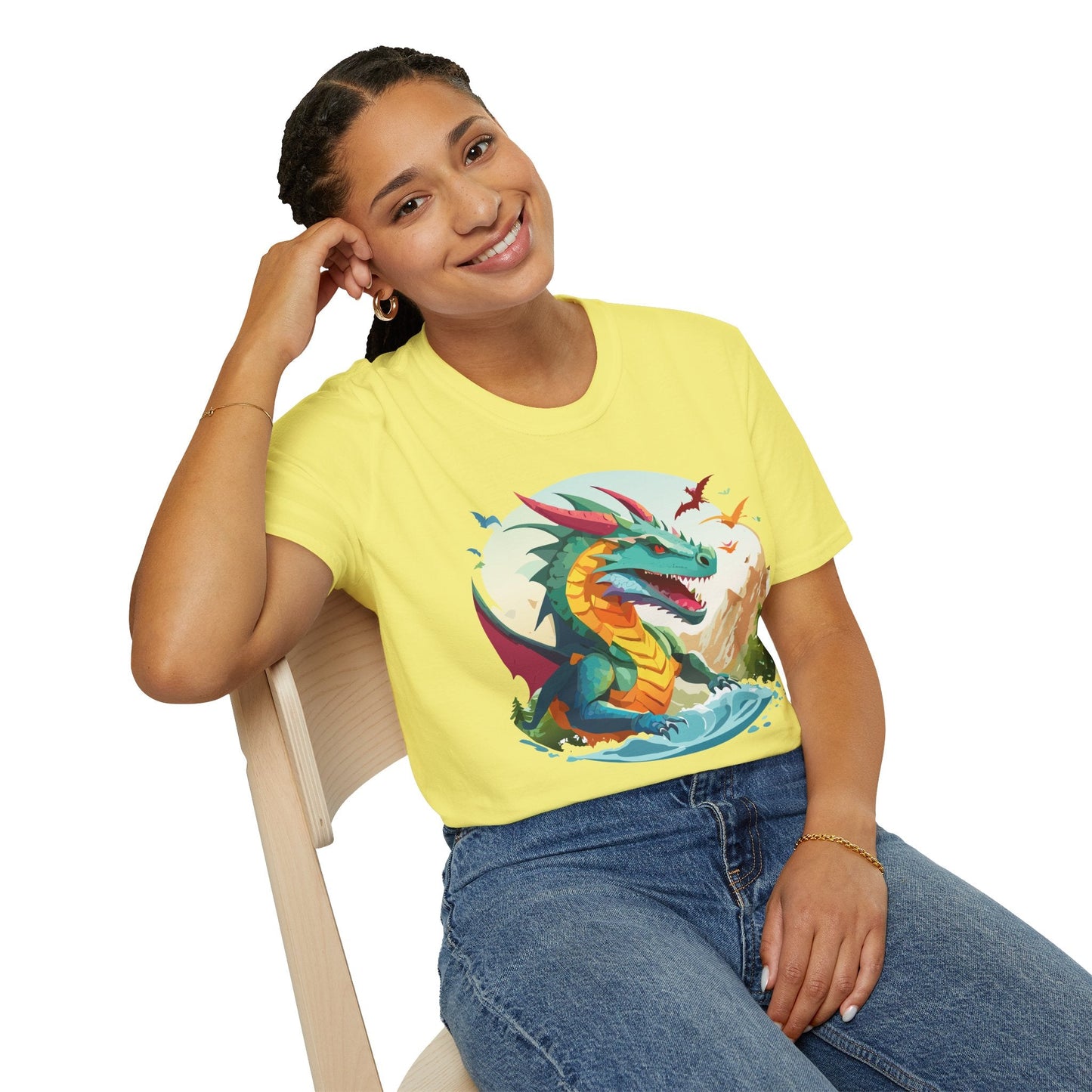 Dragon T Shirt Unisex Animal Tee Softstyle 64000 Premium 100 Percent Ring Spun Cotton