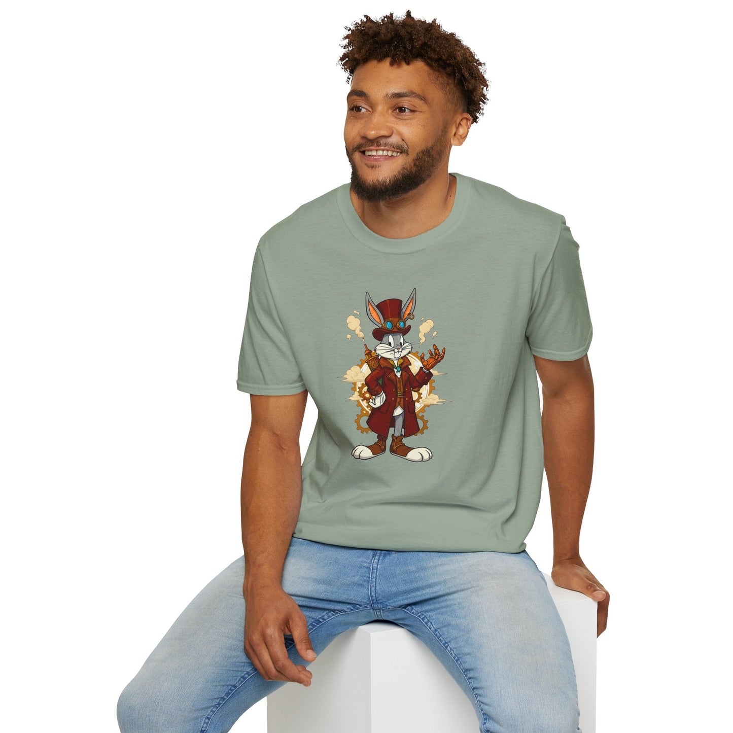 Cartoon Bunny Graphic Unisex Cotton Animal Animation Artwork Design Tee 36