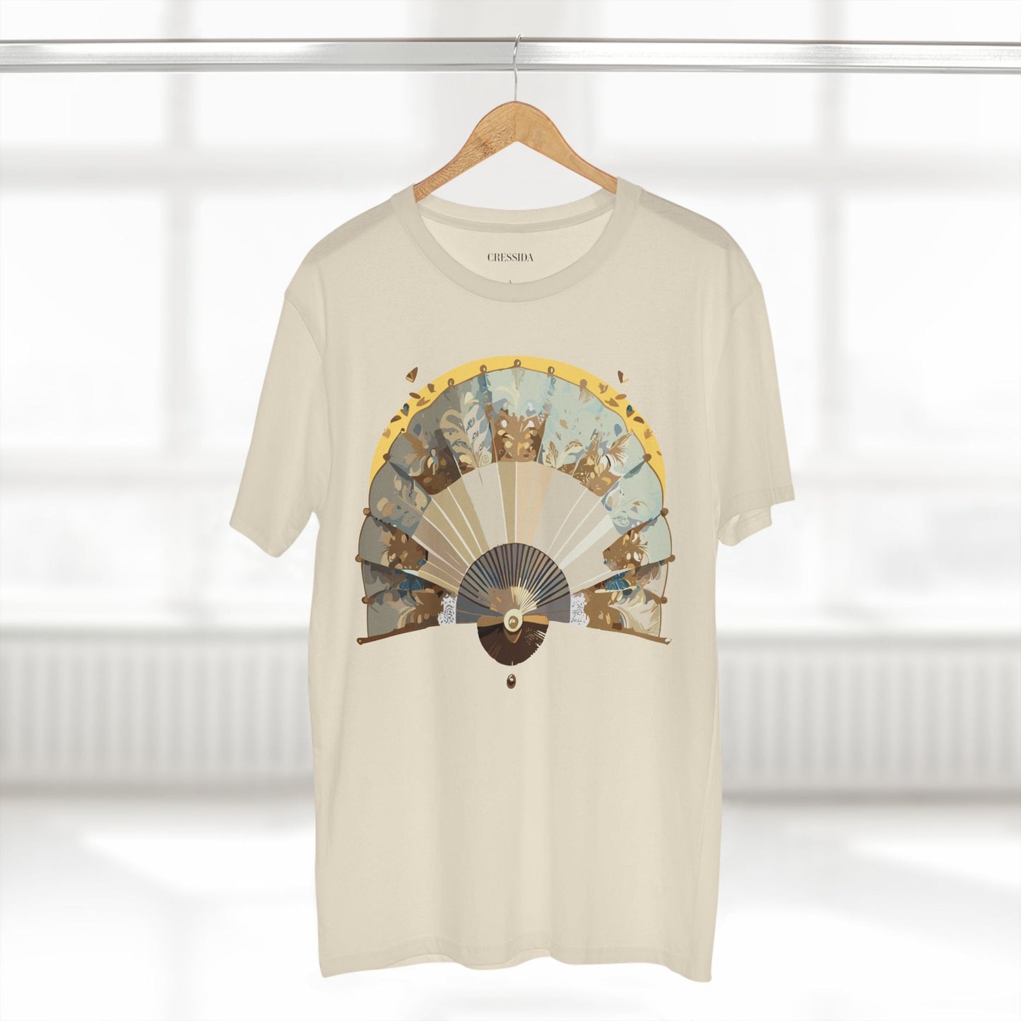 Antique Fan Graphic Design T-Shirt Unisex 100 Cotton Floral Carnival Artwork Tee 26