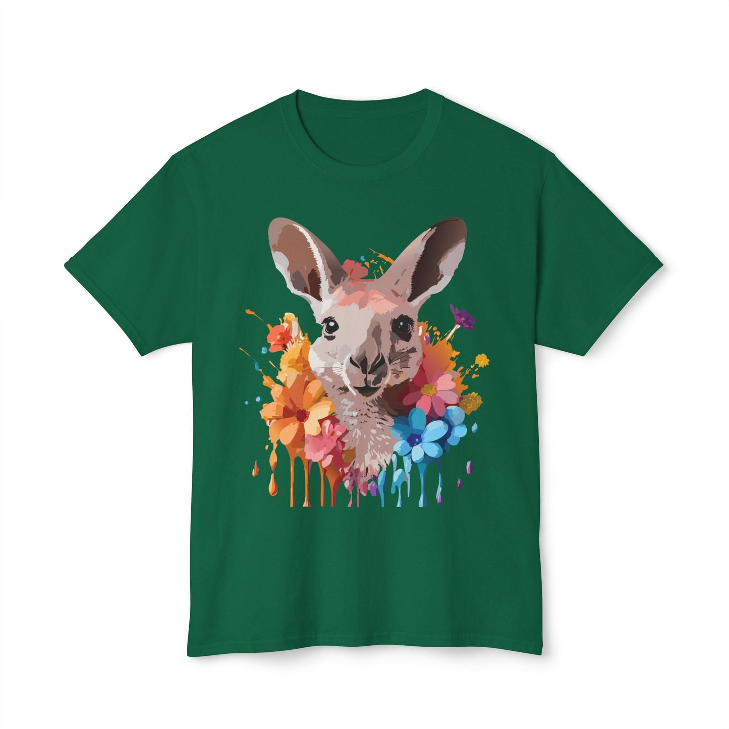 Unisex Kangaroo T Shirt HD Cotton Full Color Art Print Tee Made In USA 100 Percent Pre Shrunk
