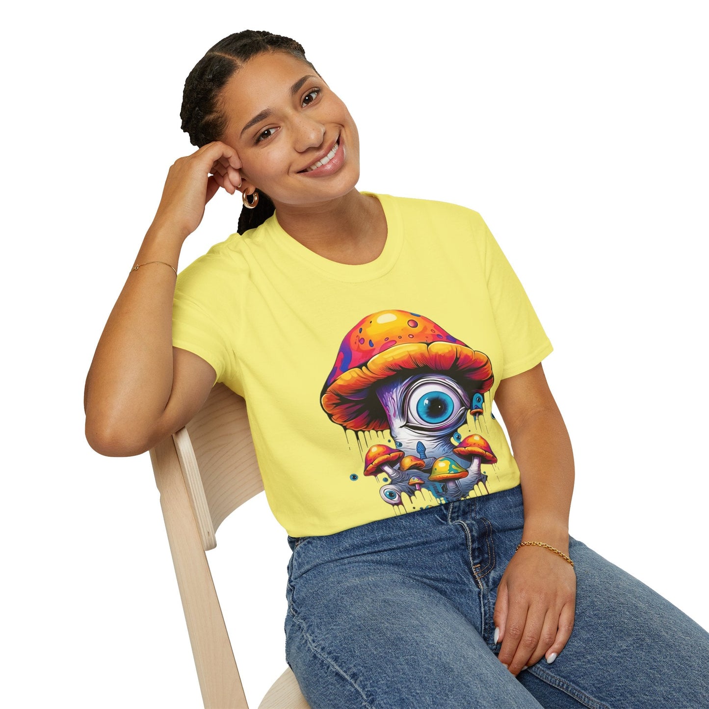 Unisex Mashroom T Shirt With Funny Mashroom Art Design Gildan Softstyle Tee For Everyday Comfort
