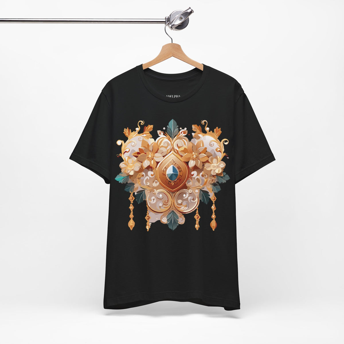 Jewelry Graphic Unisex Cotton Bella+Canvas Tee with Gemstones Art Design m52