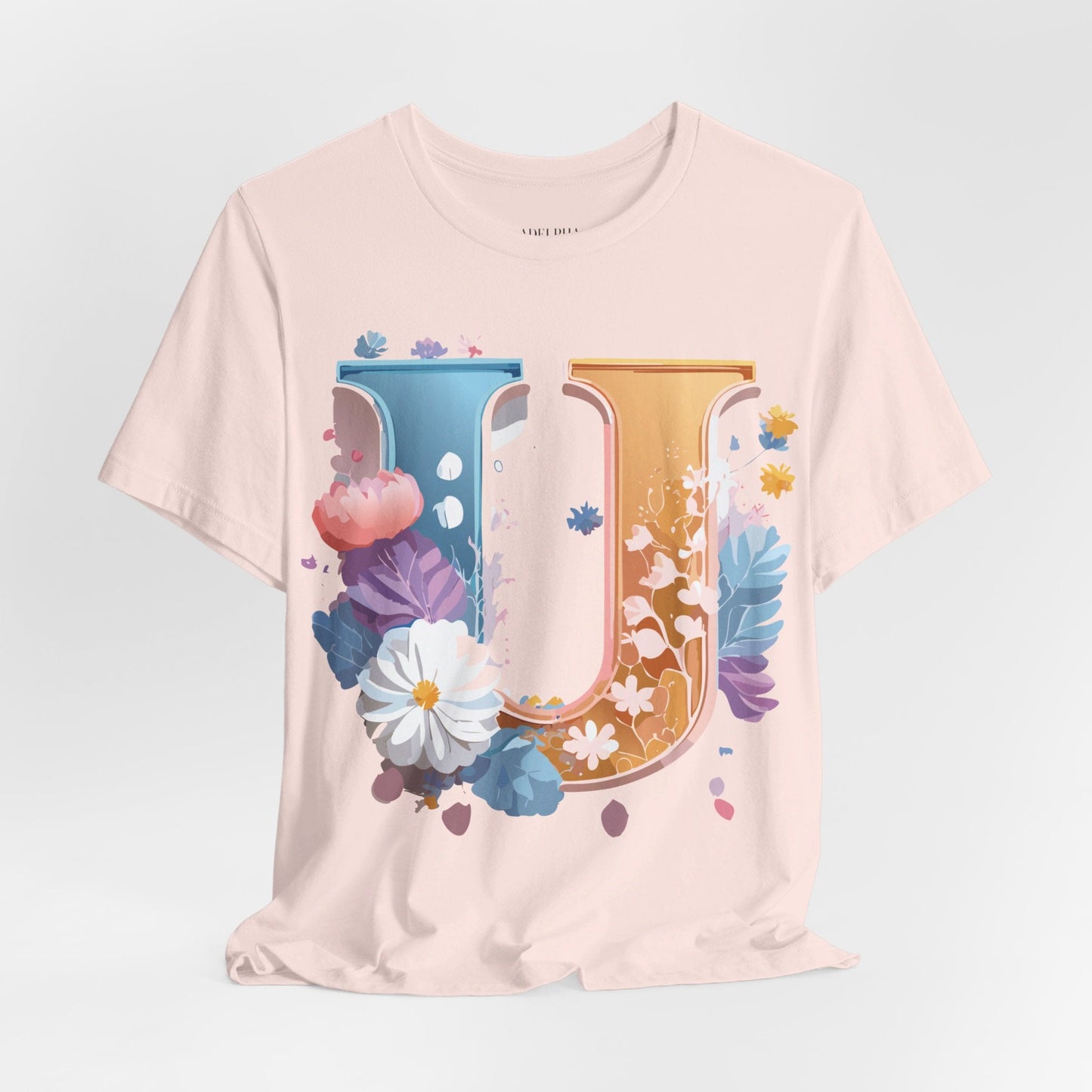 Letter U Shirt Graphic Tee Unisex Vintage Inspired Adelpha Artwork Premium Short Sleeve