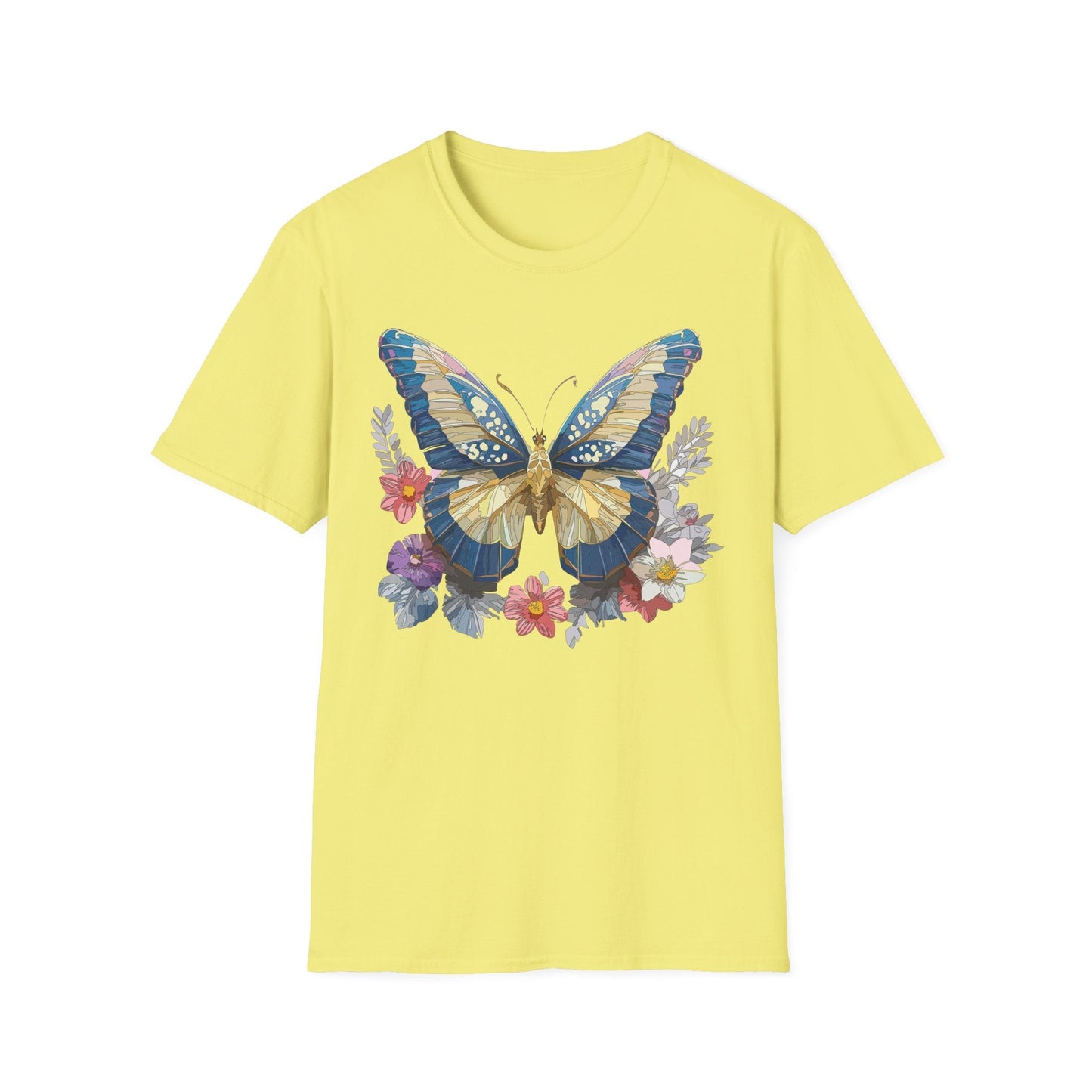 Butterfly Unisex Short Sleeve Tee Shirt Gildan Softstyle 64000 Monarch Design Graphic Tee