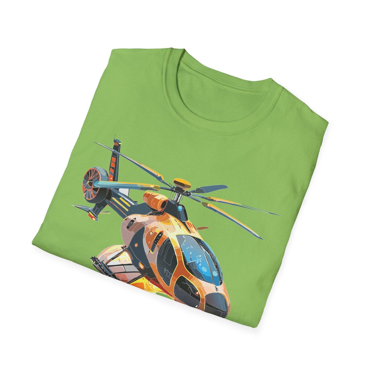 Unisex Helicopter Chopper T Shirt Softstyle 64000 Gildan Durable Lightweight Tee Design