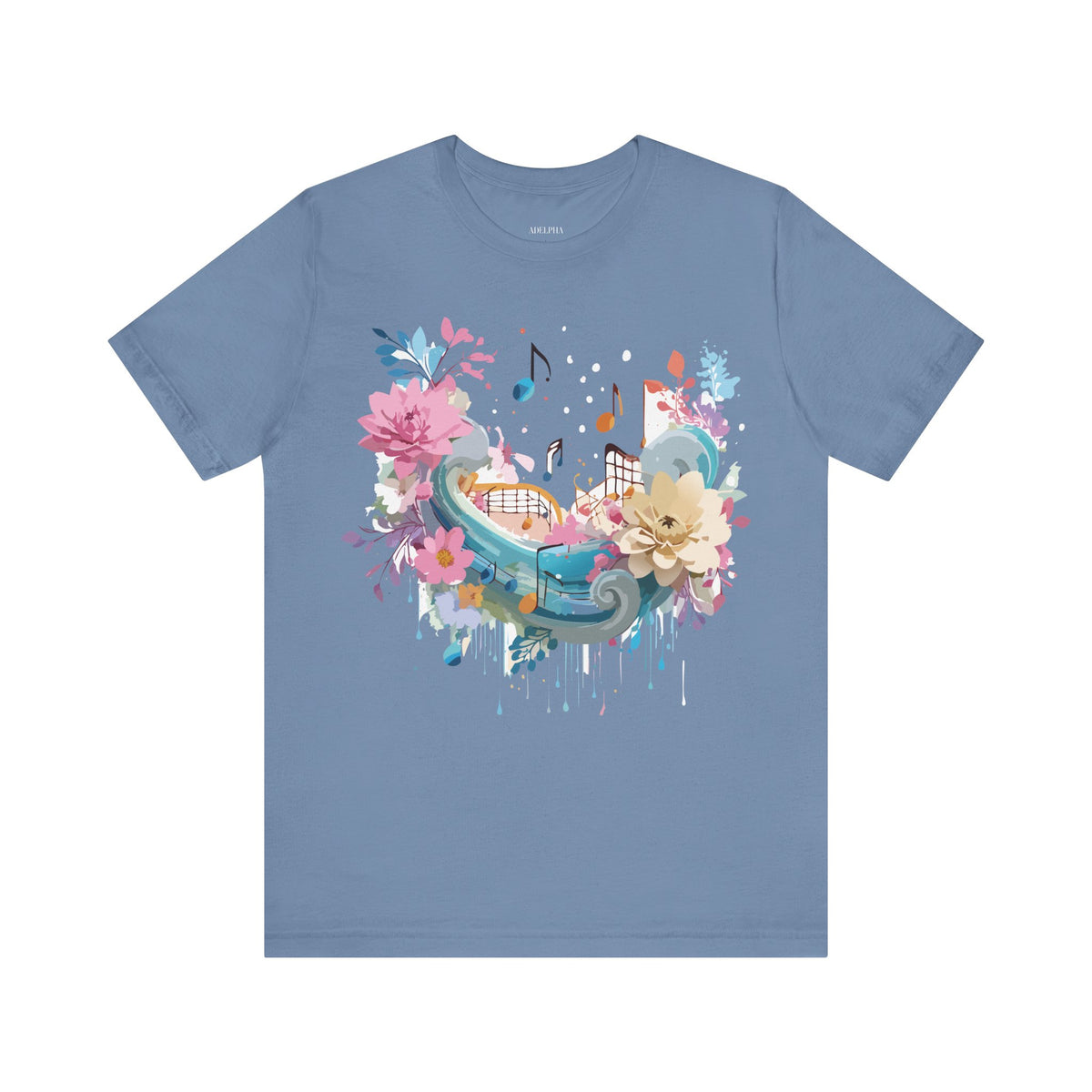 Music Graphic Unisex Cotton Bella+Canvas Tee with Art Design n177