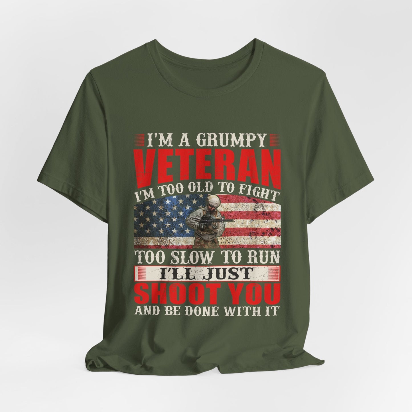 Army Veteran Patriotic Graphic Design Unisex Cotton T-Shirt v38