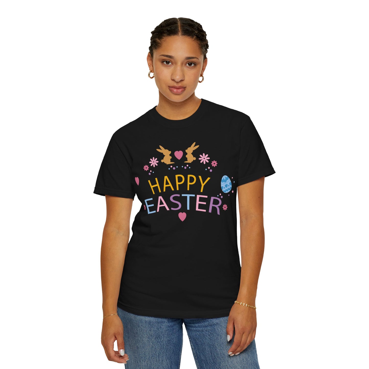 Easter Bunny Heart T-Shirt, Tee Shirt with Easter Signature, T Shirt with Easter Prints, Tee Shirt with Easter Design 2