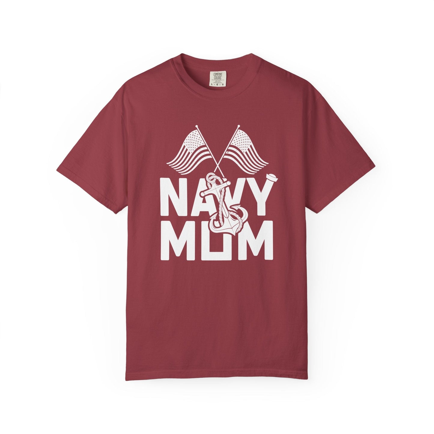 Navy Mom T-shirt Mother's Day Mama Tee Unisex Comfort Colors Garment-Dyed Cotton h20