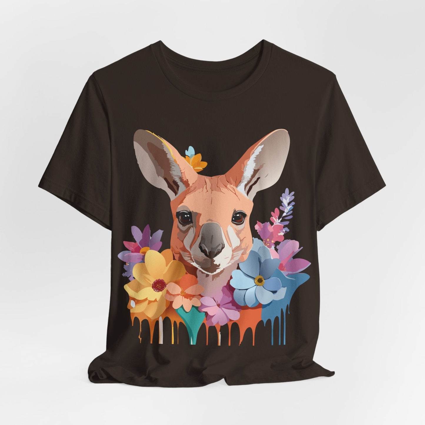 Adelpha Unisex Graphic Tee Kangaroo Art Design Short Sleeve Shirt Premium Vintage Inspired Comfort