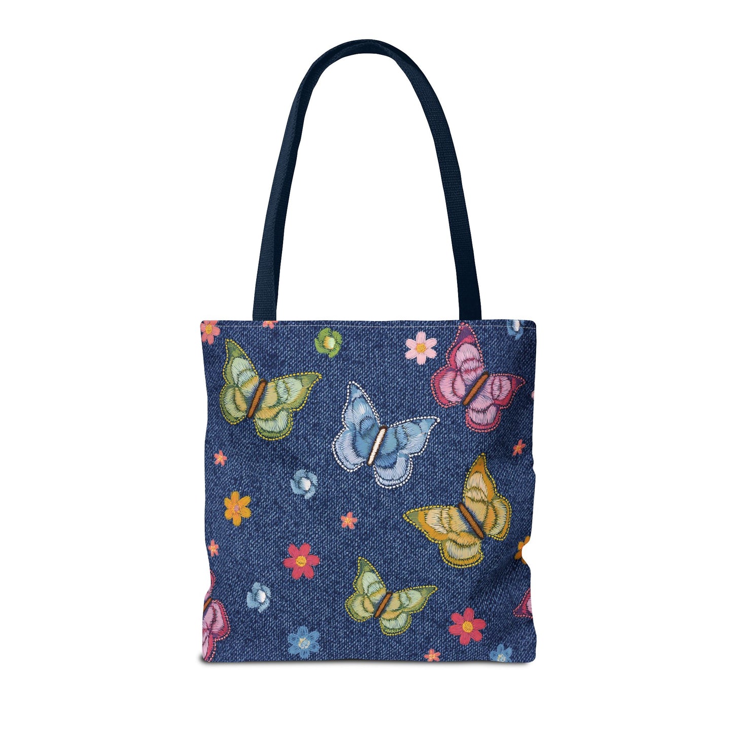 Denim Fabric Imitation Print Unisex Canvas Bag Poly Spun 3 Sizes Tote Bag 166