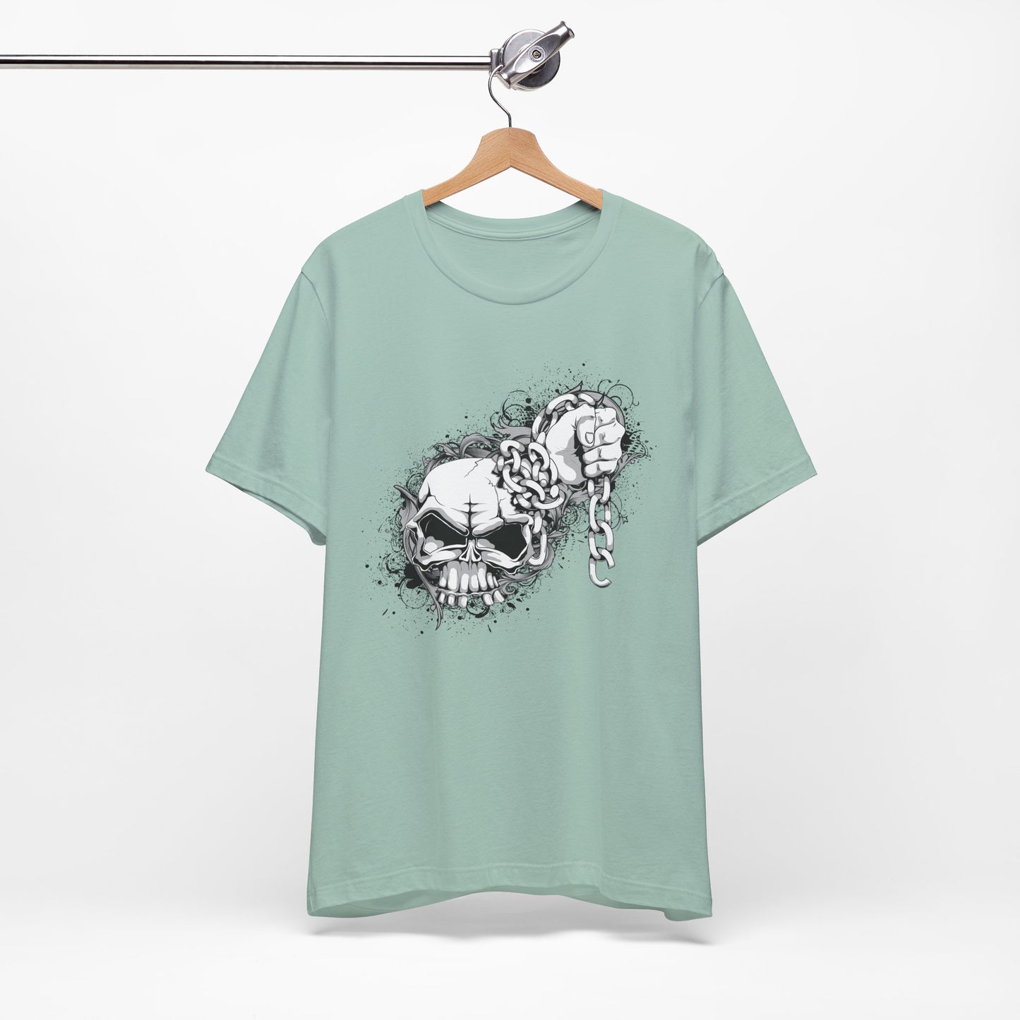 Chain Skull Graphic Design Tee, Skull Shirt, Vintage Tees, Art Design T-Shirt, Vintage Graphic Tee, Art Shirts with Skulls