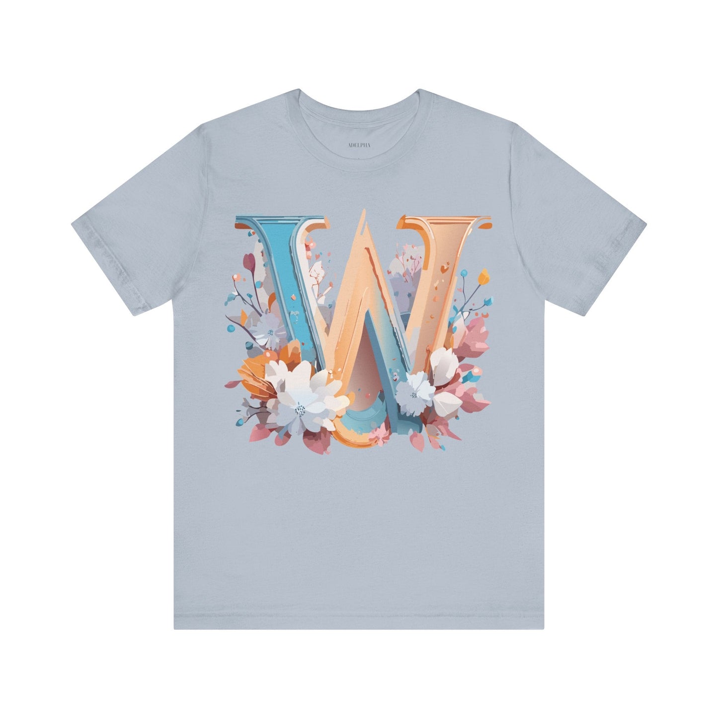 Letter W Shirt Graphic Tee Unisex Adelpha Vintage Inspired Art Design Short Sleeve