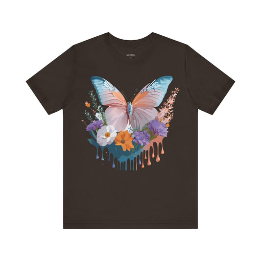 Butterfly Graphic Unisex Cotton Bella+Canvas Tee with Art Design n12