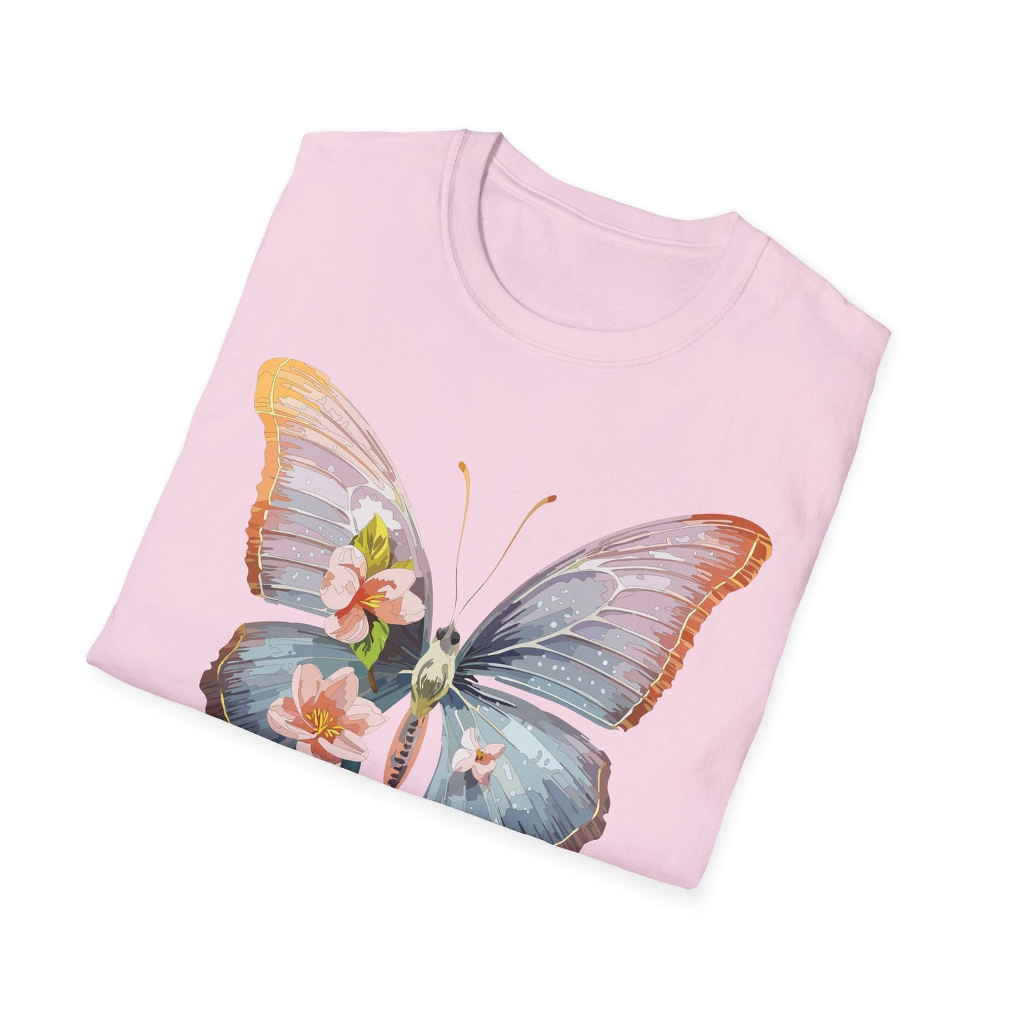 Butterfly Print T Shirt For Men Women Unisex Monarch Design Softstyle Cotton Tee