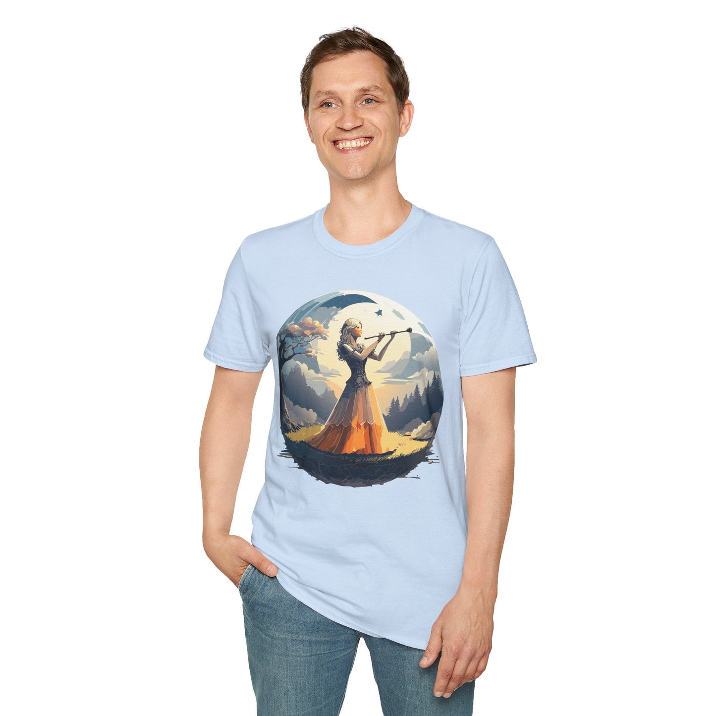 Unisex Softstyle Graphic T Shirt 100 Percent Ring Spun Cotton Art Design Tee For Women