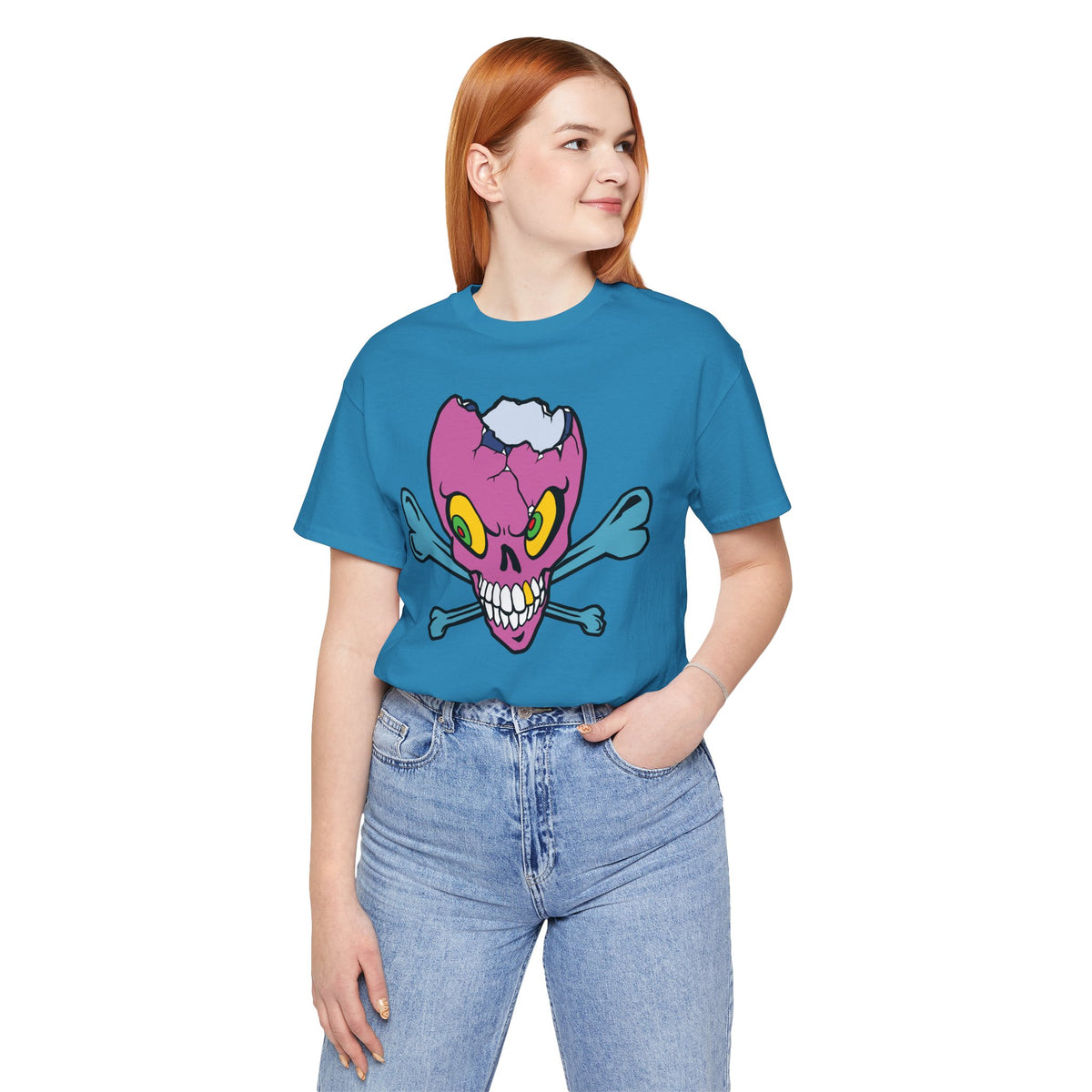 Purple Skull Graphic Design Tee, Skull Shirt, Vintage Tees, Art Design T-Shirt, Vintage Graphic Tee, Art Shirts with Skulls 5