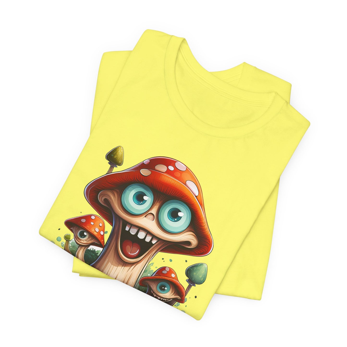 Cute Mushroom Graphic Tee, Fun Cartoon Shirt, Funny Mushroom Shirt, Cute Cartoon Tees, Graphic T-Shirt, Art Design T-Shirt