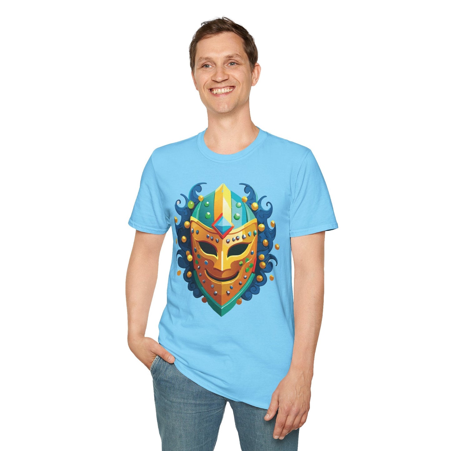 Unisex Mask Tee Shirt Gildan Softstyle 64000 100 Percent Ring Spun Cotton Comfort
