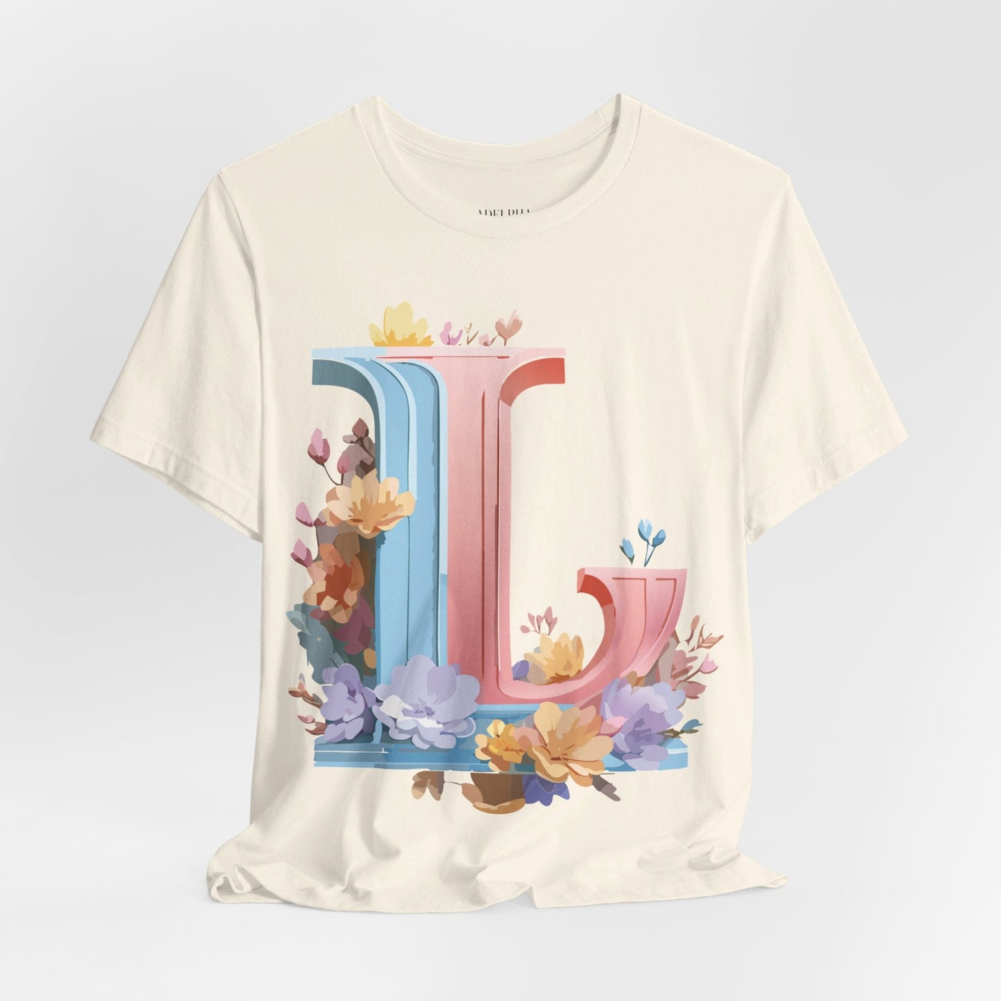 Letter L Shirt Graphic Tee Unisex Short Sleeve Vintage Inspired Artwork Adelpha Premium
