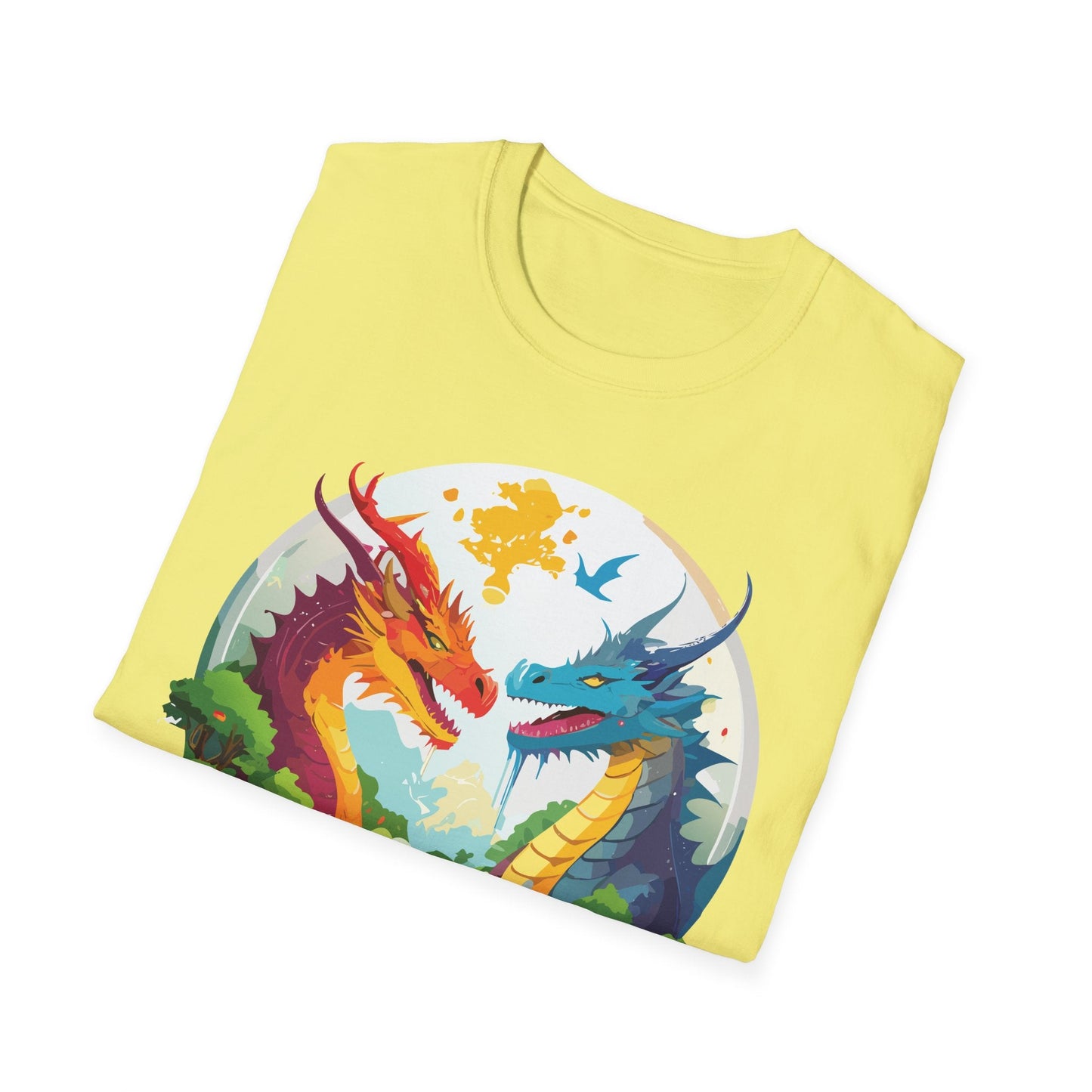 Dragon T Shirt Unisex Gildan Softstyle 64000 100 Percent Cotton Animal Print Tee Artwork