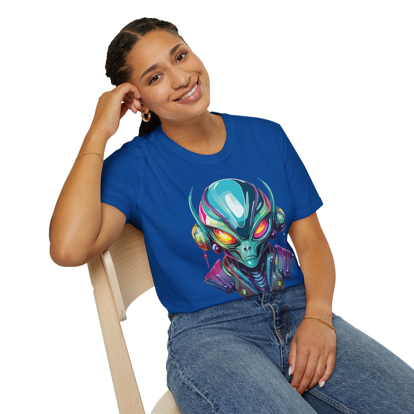 Alien Graphic Unisex Cotton Softstyle UFO Artwork Tee 1