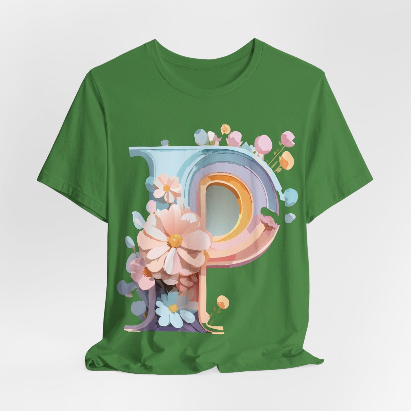 Letter P Shirt Graphic Tee Unisex Short Sleeve Vintage Inspired Art From Adelpha