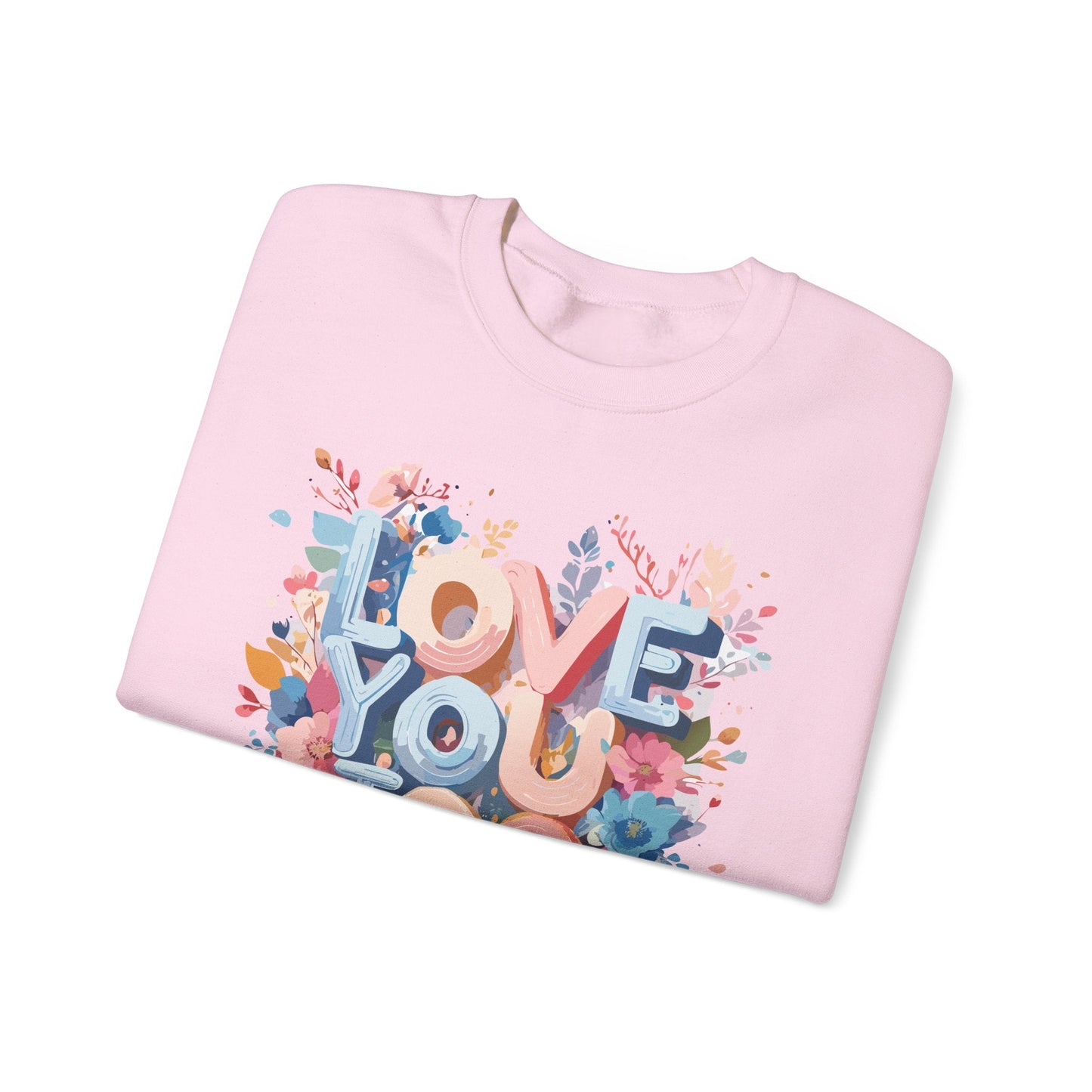 Floral Love Sweatshirt Unisex Valentine Day Crewneck 50 50 Cotton Polyester Cozy Warm Heavy Blend