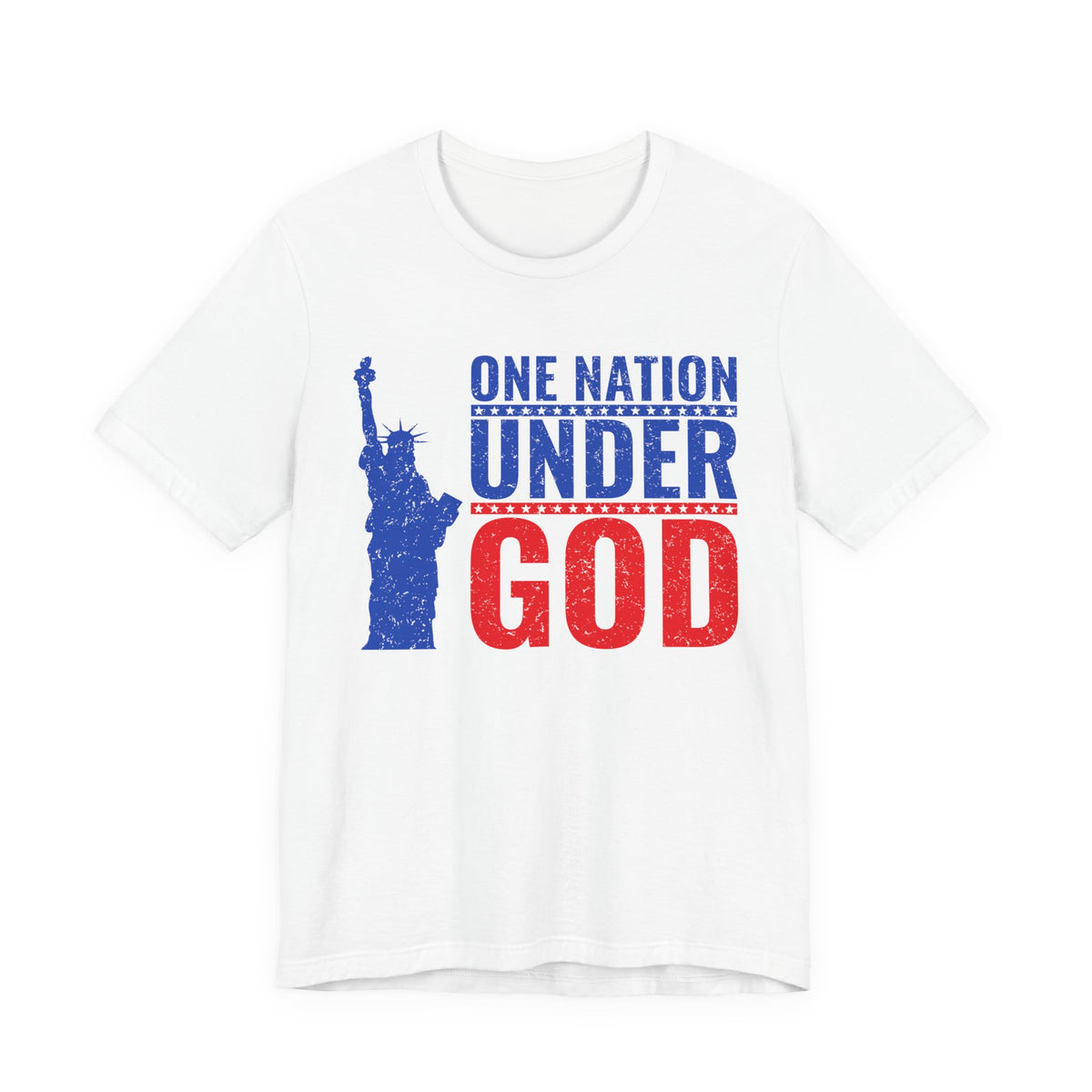 One Nation Under God T-Shirt Statue of Liberty Patriotic USA Design Unisex Cotton a6