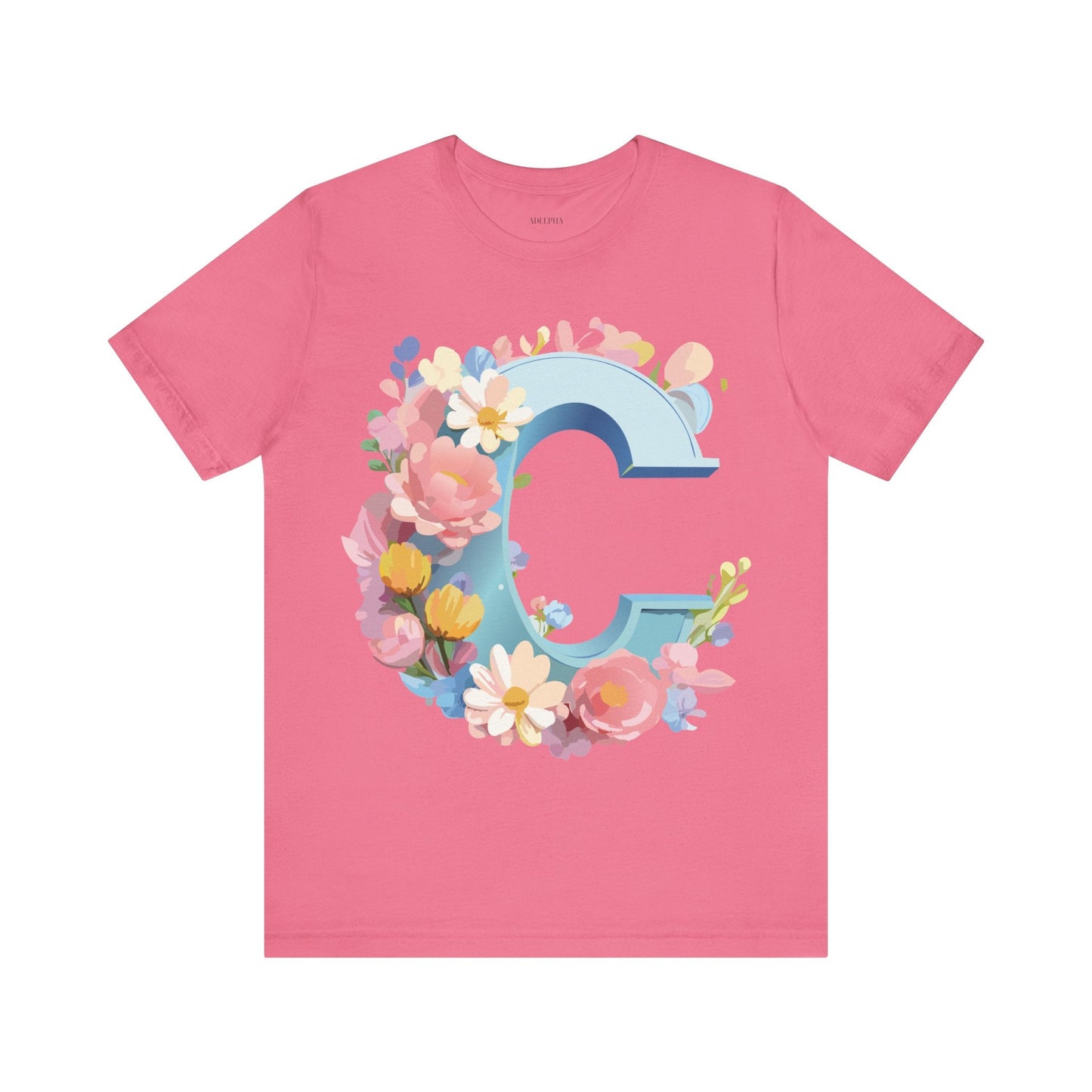 Letter C Shirt Graphic Tee Unisex Short Sleeve Vintage Art Adelpha Premium Quality