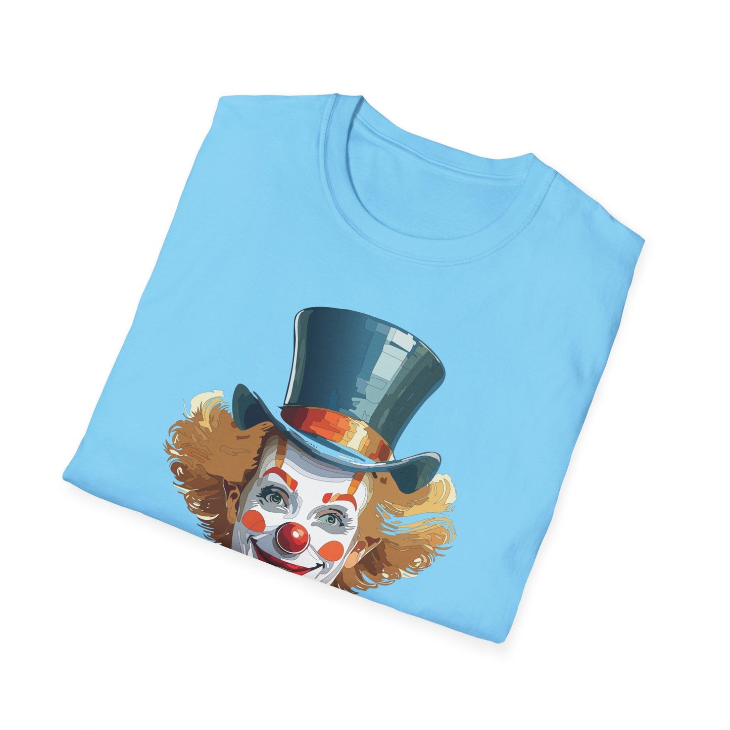 Funny Clown Shirt Unisex T Shirt Circus Style Tee With Scary Man Artwork Gildan 64000