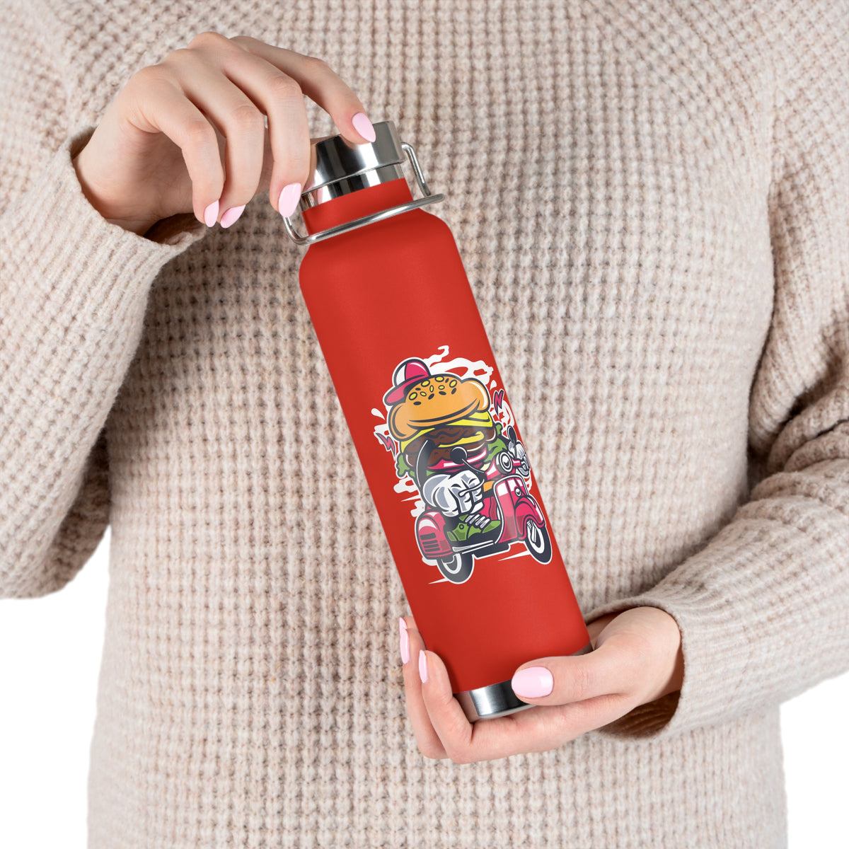 22oz Copper Insulated Water Bottle with Cartoon Design - CV11