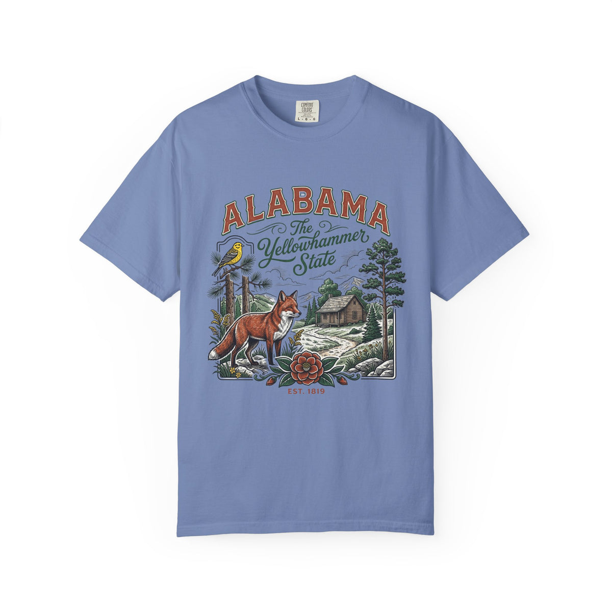Alabama Graphic Unisex Heavyweight Garment-Dyed Travel Tourist Graphic Gift Tee 100 Cotton Comfort Colors T-Shirt