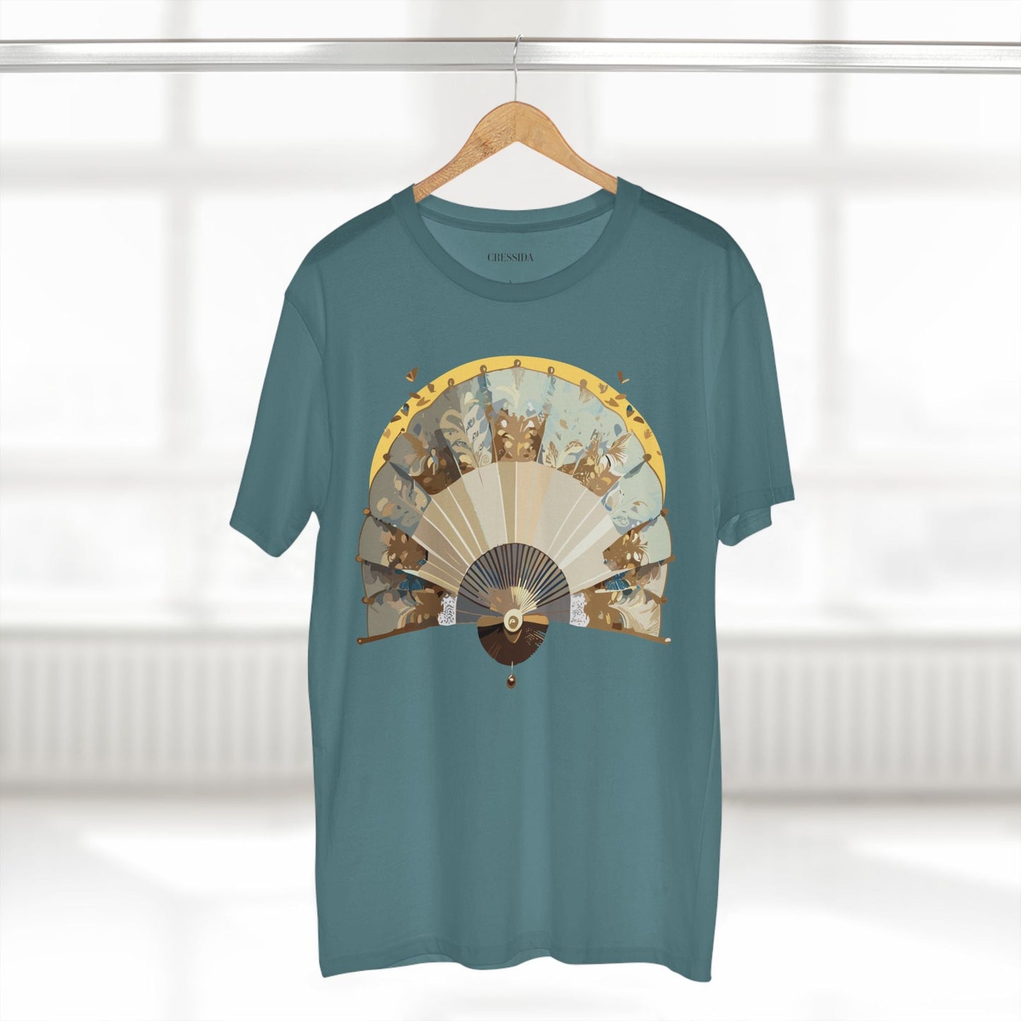 Antique Fan Graphic Design T-Shirt Unisex 100 Cotton Floral Carnival Artwork Tee 26