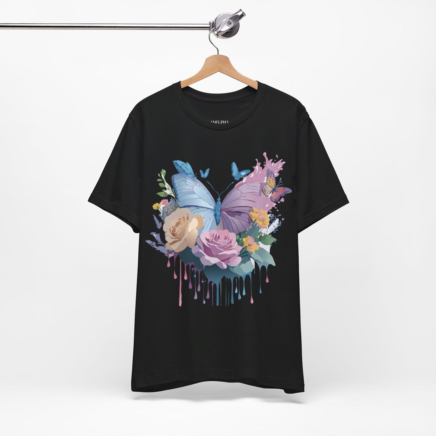 Butterfly Graphic Tee Unisex Vintage Art Design Adelpha Short Sleeve