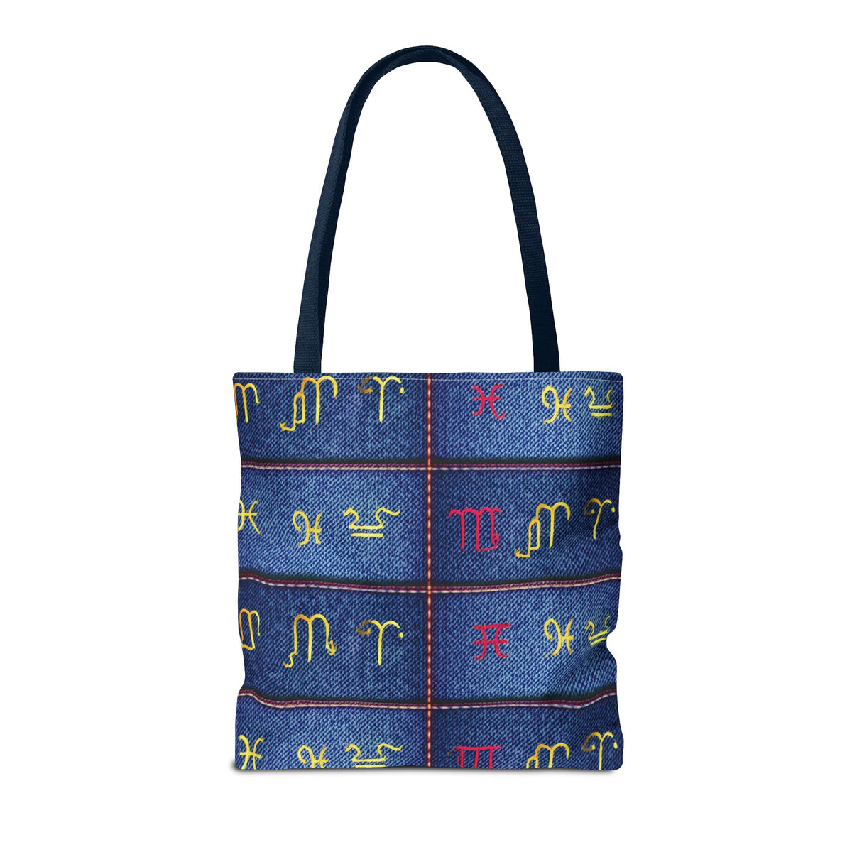 Denim Fabric Imitation Print Unisex Canvas Bag Poly Spun 3 Sizes Tote Bag 184-6