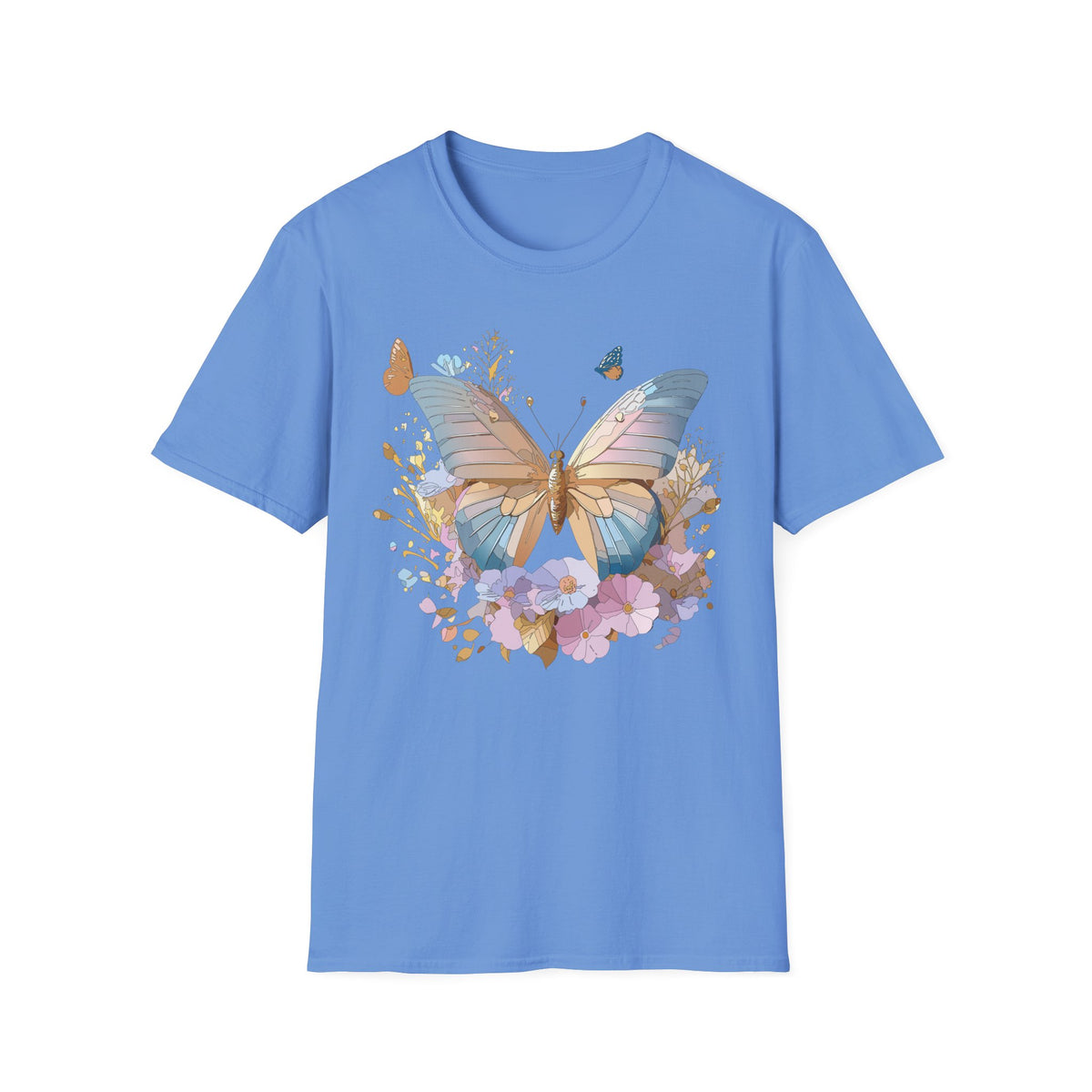 Butterfly Floral Tee — Pastel Garden Butterfly Graphic Tee Unisex 100 Cotton Gildan T-Shirt