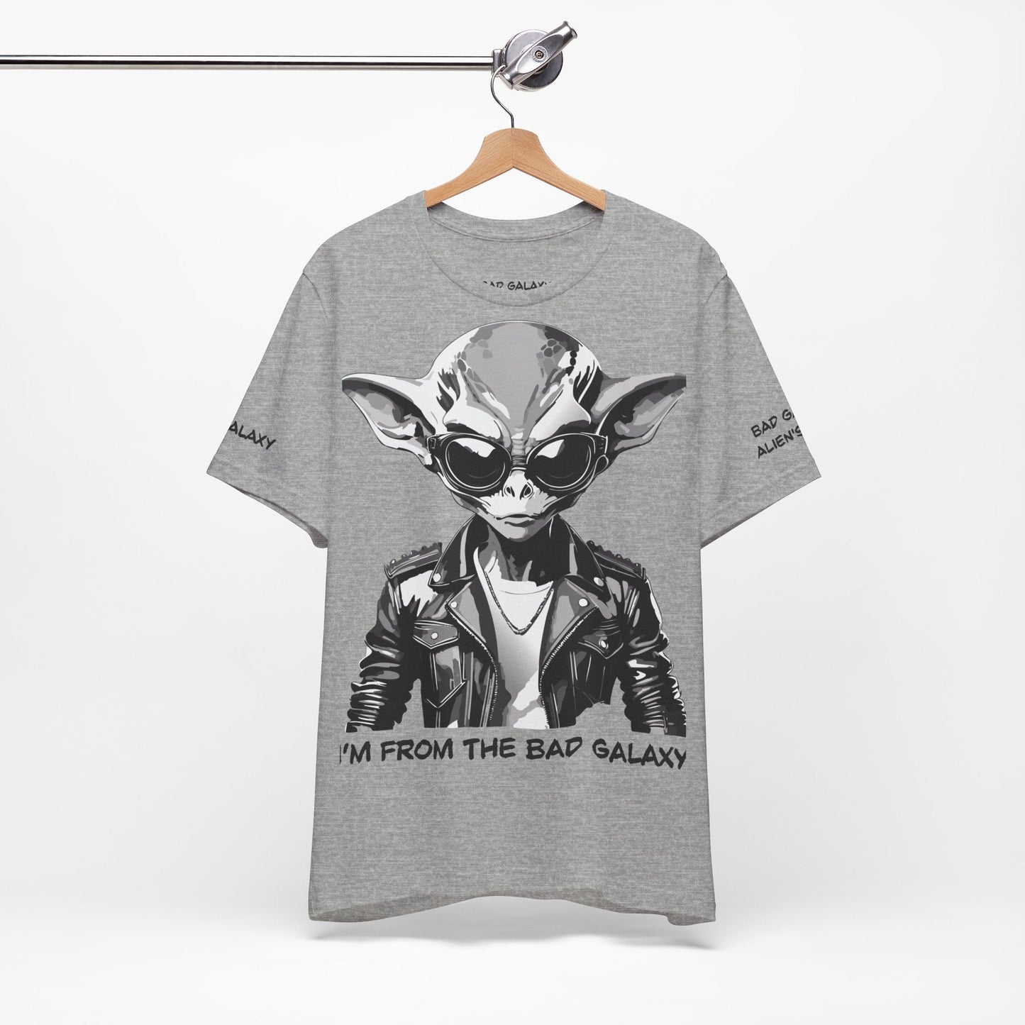 Alien Tee Shirt From Bad Galaxy Made To Order 100 Percent Cotton Eco Friendly Inks USA Designed