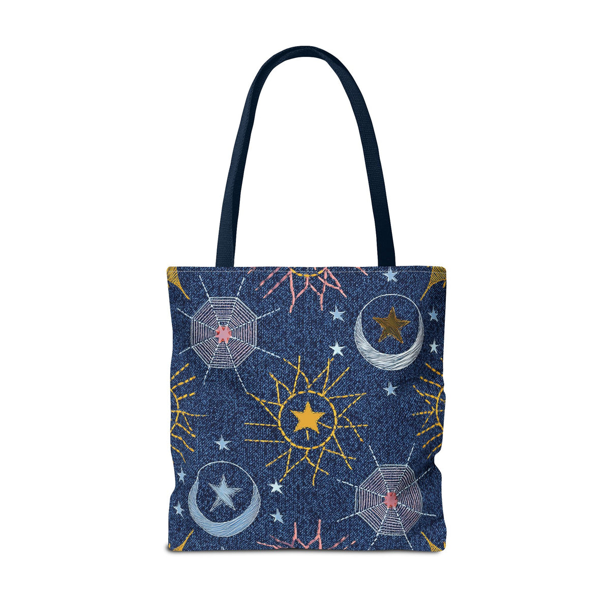 Denim Fabric Imitation Print Unisex Canvas Bag Poly Spun 3 Sizes Tote Bag 183-7