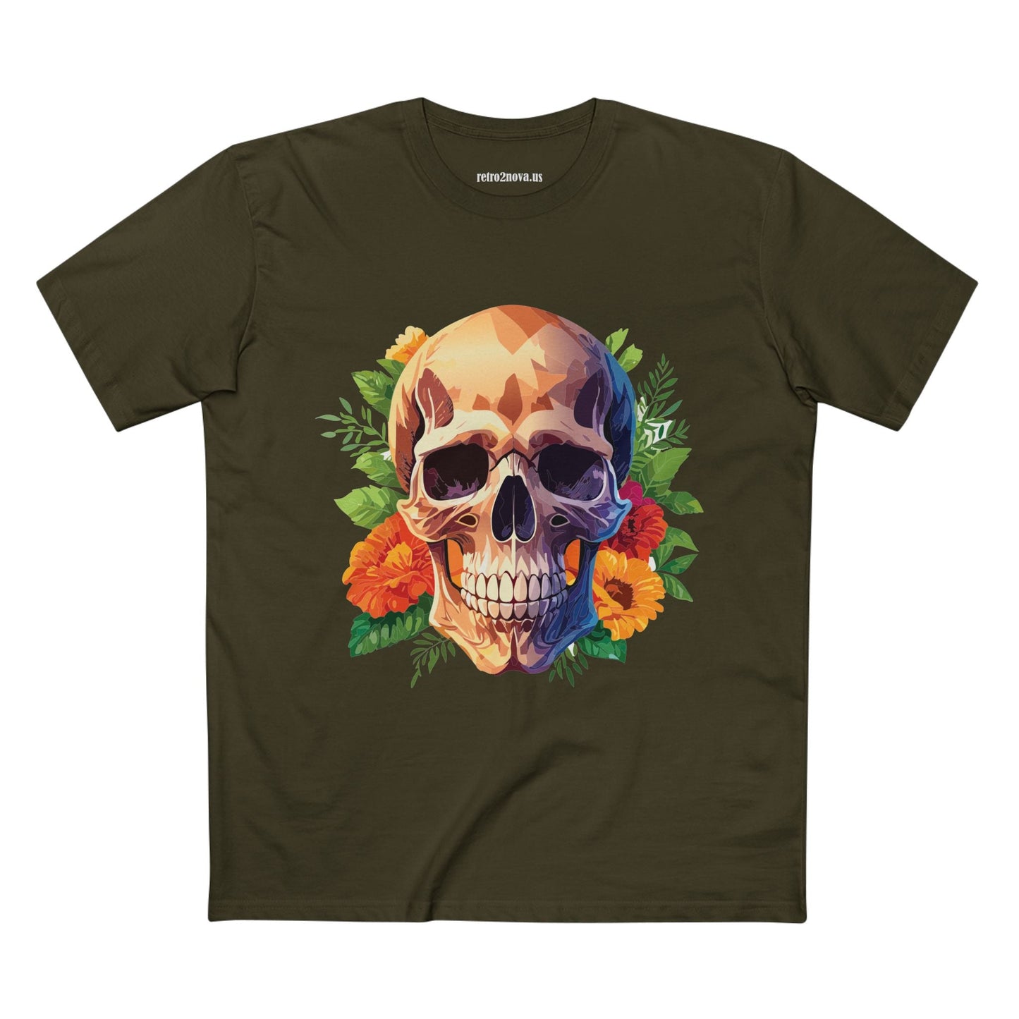 Skull Shirt Unisex Skeleton Tee Premium Cotton With Original Art Design From Retro2Nova Collection