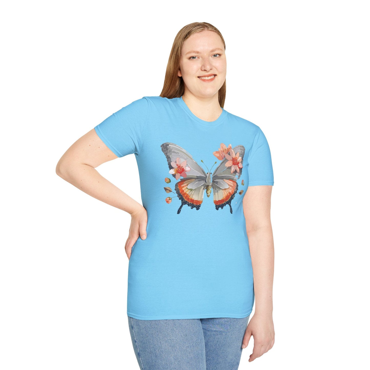 Monarch Butterfly T Shirt Unisex Softstyle Gildan 64000 100 Percent Ring Spun Cotton Tee