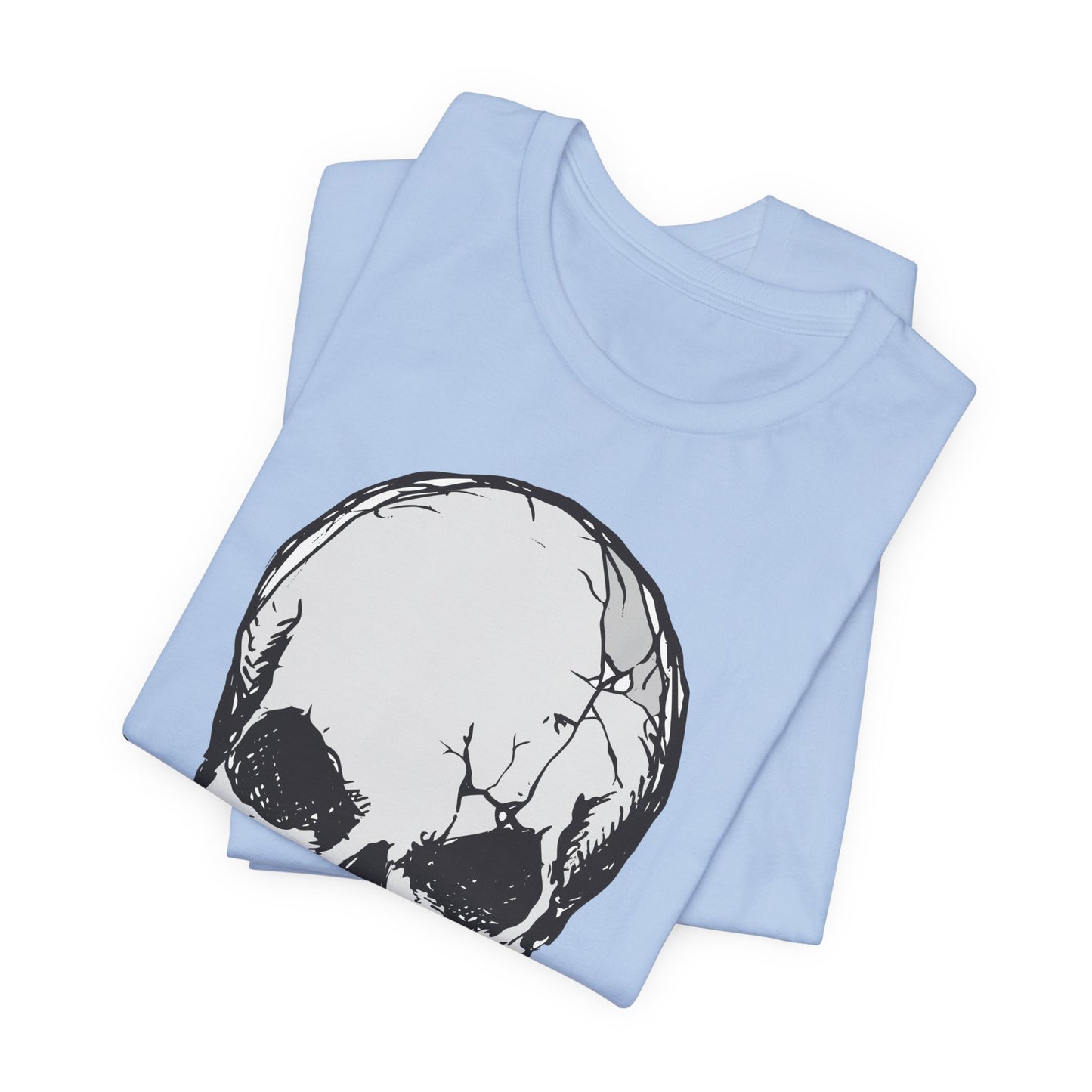 Grey Skull Graphic Design Tee, Skull Shirt, Vintage Tees, Art Design T-Shirt, Vintage Graphic Tee, Art Shirts with Skulls