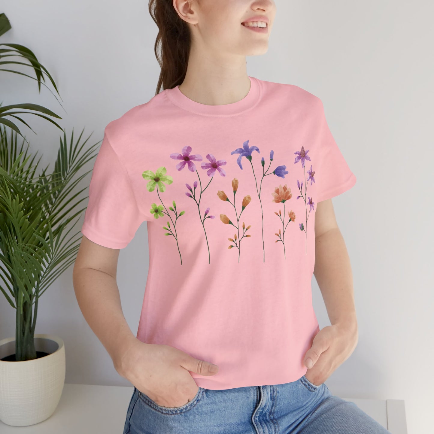 Camiseta de algodón con estampados florales