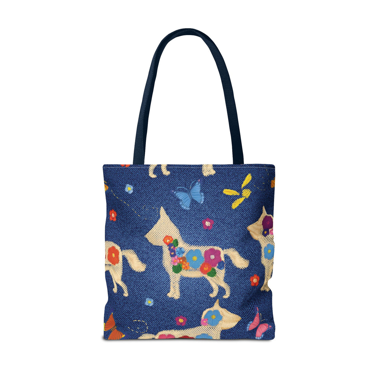 Denim Fabric Imitation Print Unisex Canvas Bag Poly Spun 3 Sizes Tote Bag 191-7