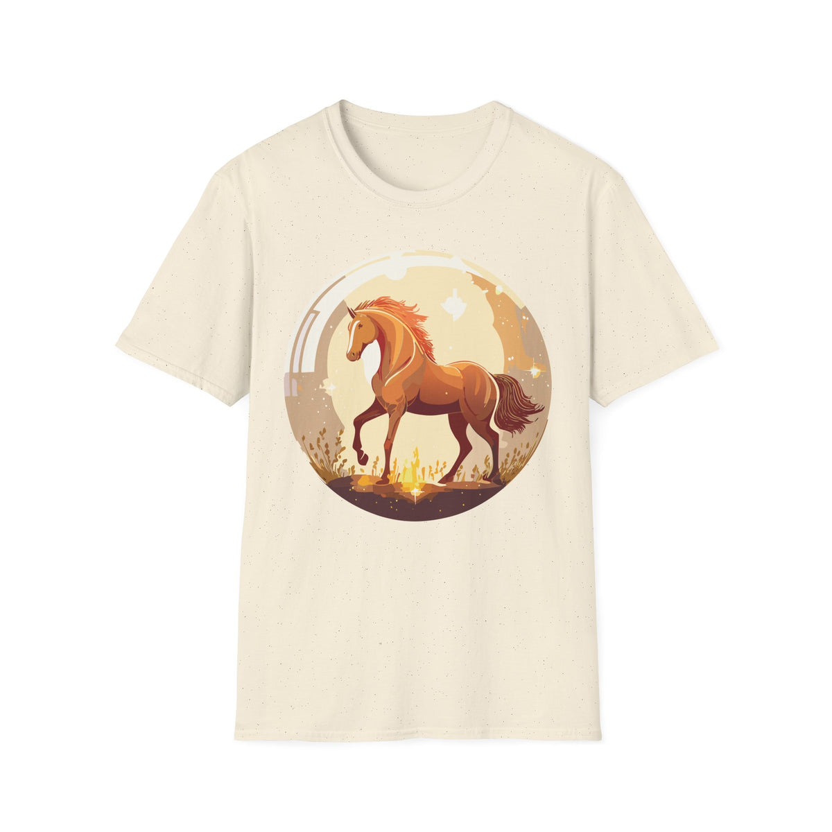 Sunset Chestnut Horse T-Shirt | Galloping Horse Graphic Tee