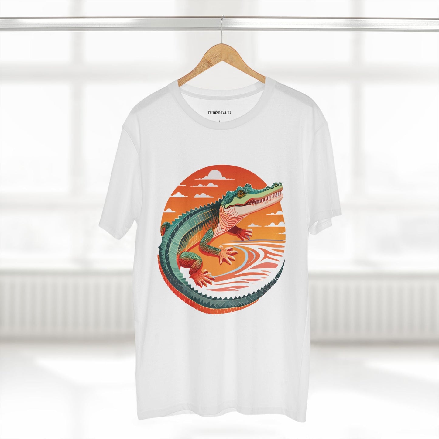 Unisex Crocodile Animal Shirt Premium Cotton Tee With Original Art Design From Retro2Nova Art Collection